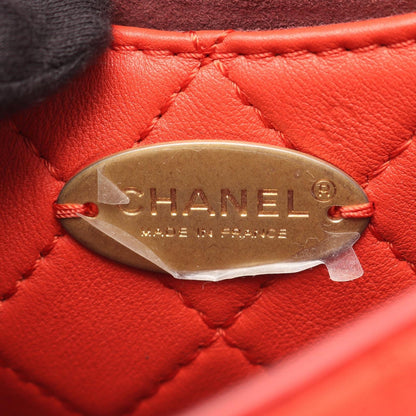 Chanel Shoulder Bag Quilted Red Lambskin Flap with Coin Case — view 4