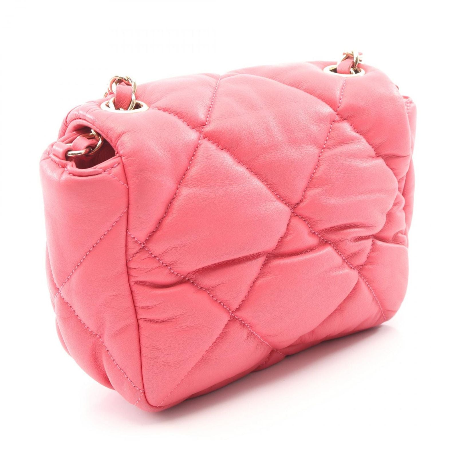 Chanel Shoulder Bag Quilted Pink Lambskin Small Flap Chain — view 2