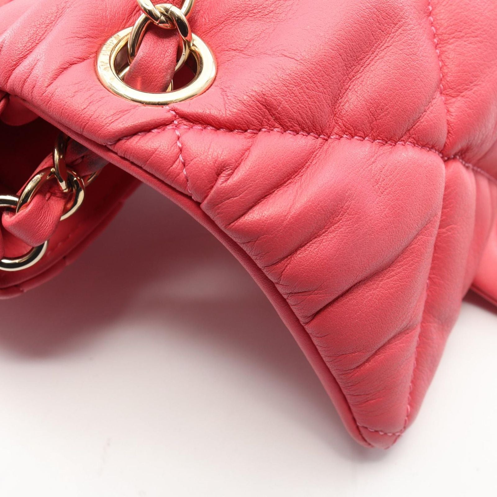 Chanel Shoulder Bag Quilted Pink Lambskin Small Flap Chain — view 7
