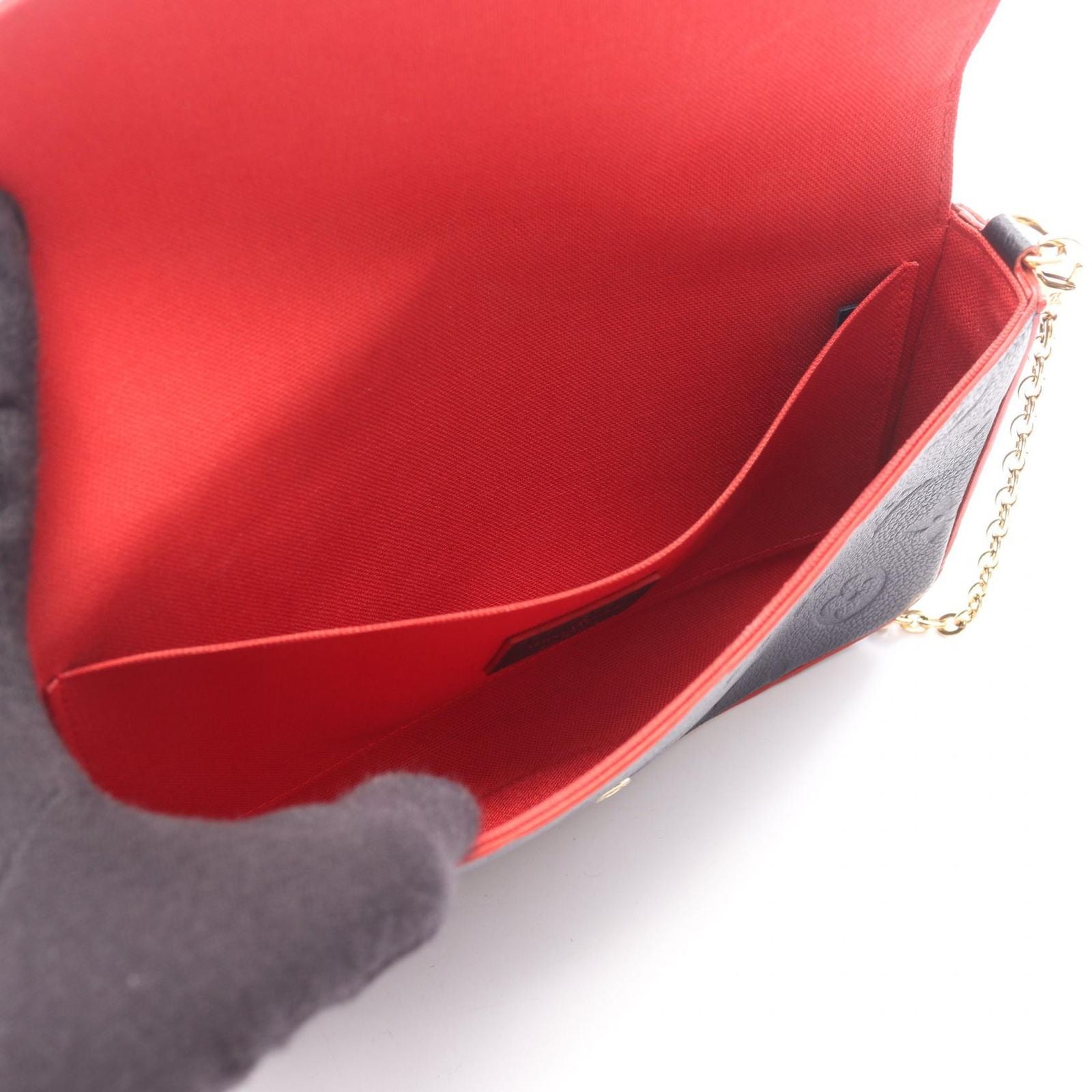 Louis Vuitton Shoulder Bag Pochette Felicie Marie Nuit Leather — view 3