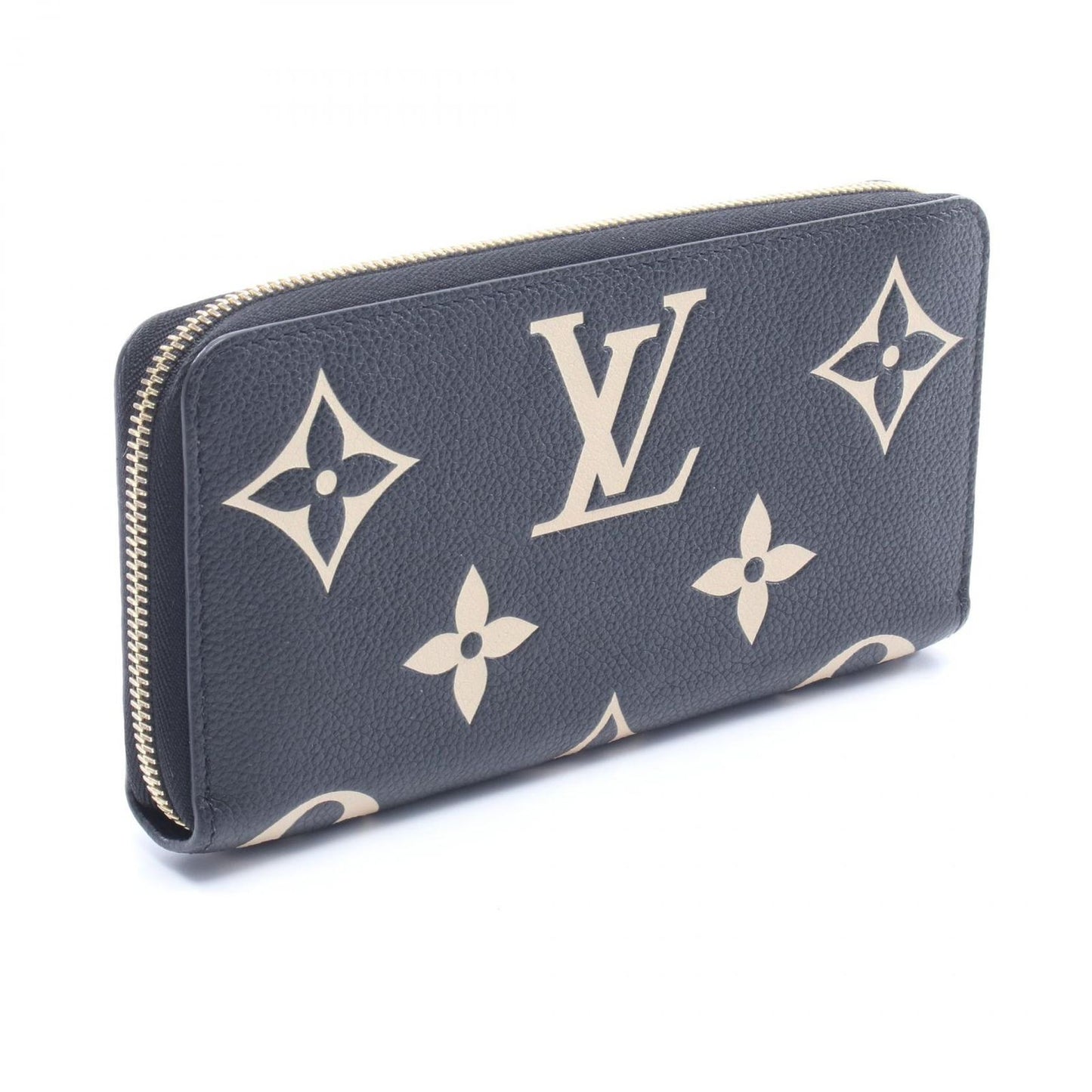 Louis Vuitton Round Wallet Zippy Bicolor Black Beige Leather — view 2