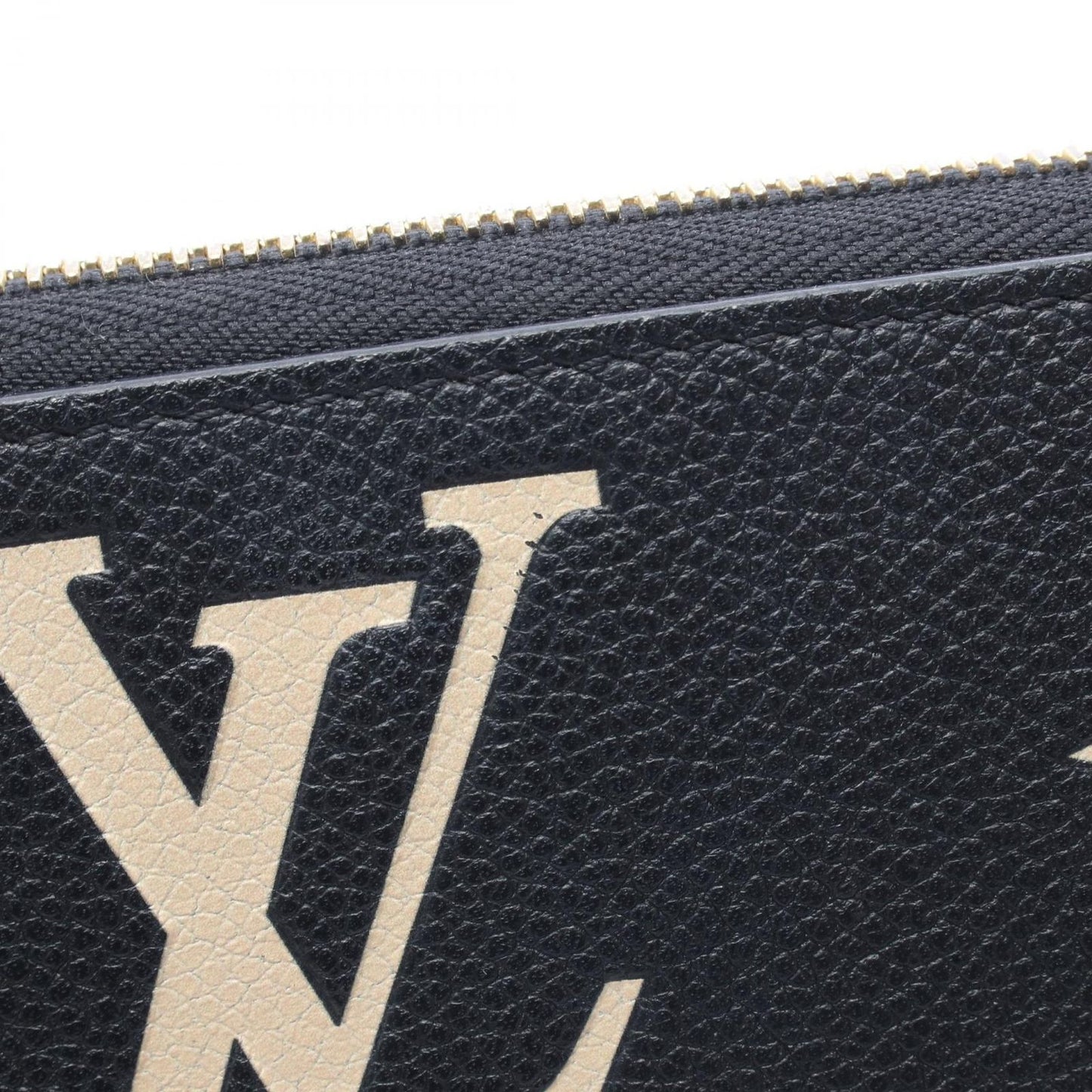 Louis Vuitton Round Wallet Zippy Bicolor Black Beige Leather — view 6