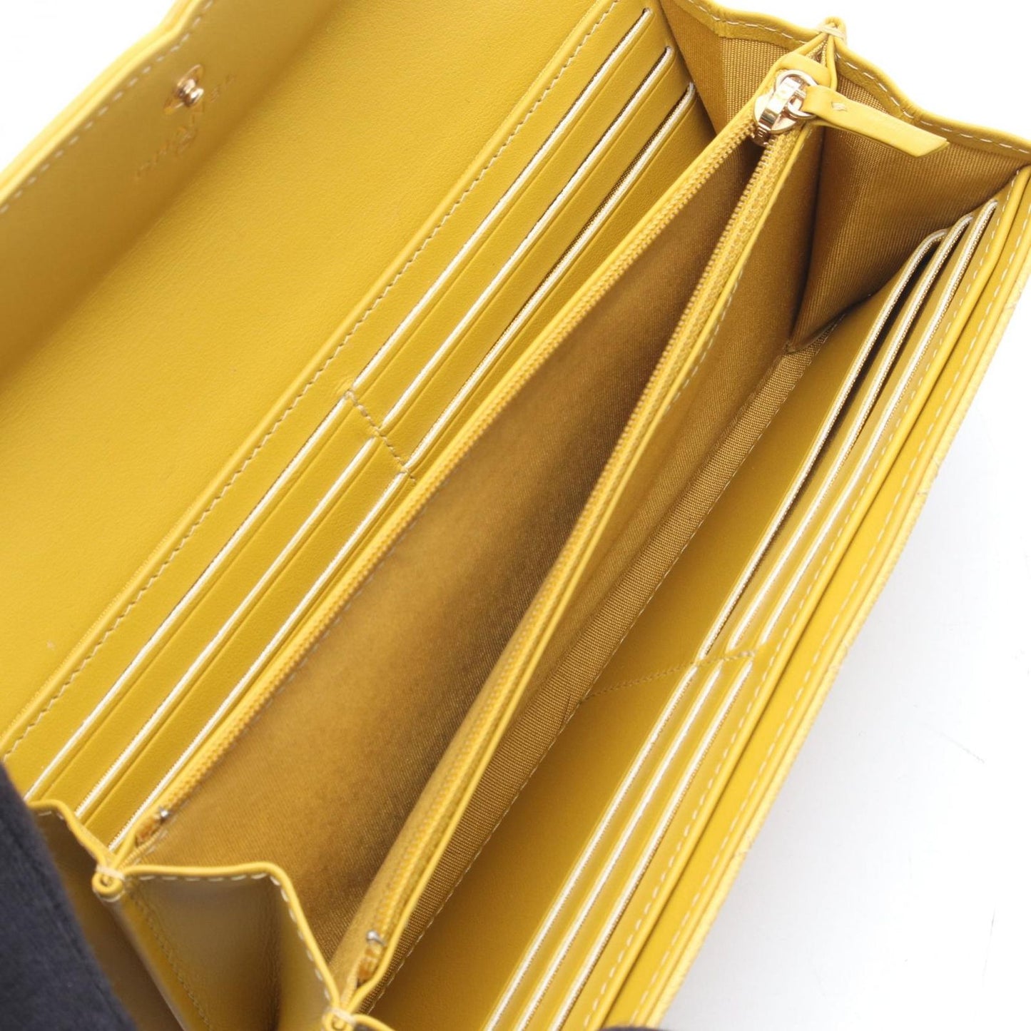 Chanel Bifold Wallet CC Filigree Yellow Caviar Leather CC Quilted Zip — view 3