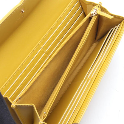 Chanel Bifold Wallet CC Filigree Yellow Caviar Leather CC Quilted Zip — view 3