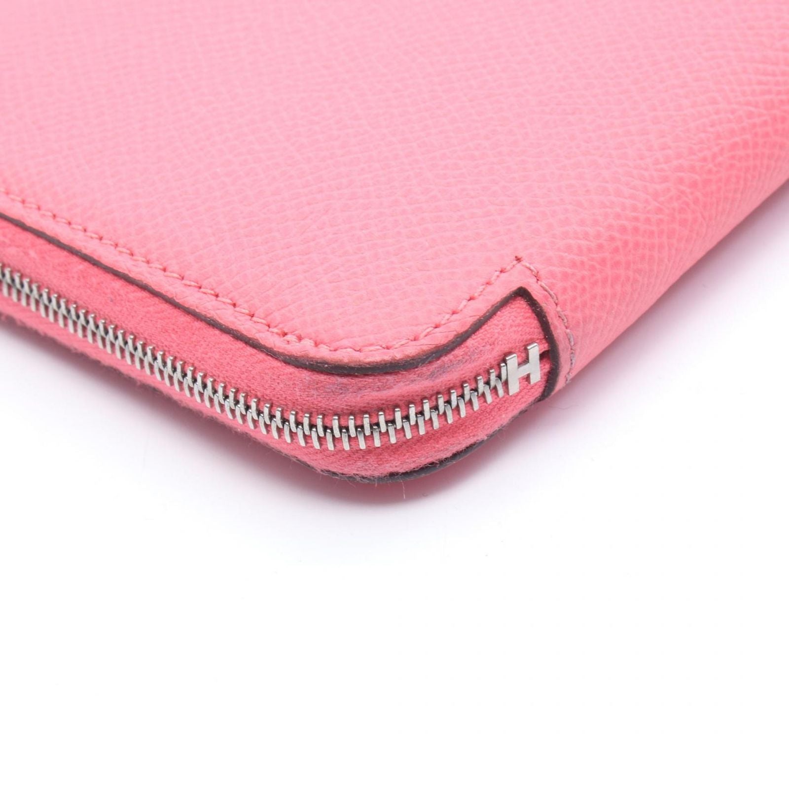 Hermes Round Wallet Azap Long Silk in Rose Azalea Leather Calf in Long — view 8