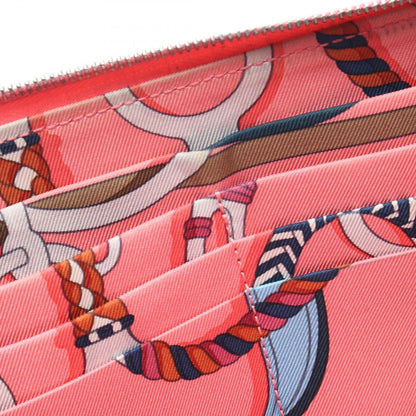 Hermes Round Wallet Azap Long Silk in Rose Azalea Leather Calf in Long — view 6