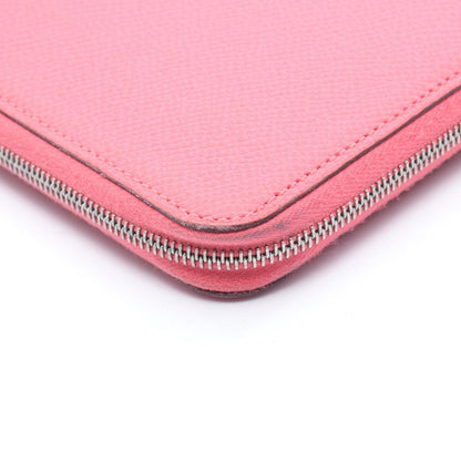 Hermes Round Wallet Azap Long Silk in Rose Azalea Leather Calf in Long — view 7