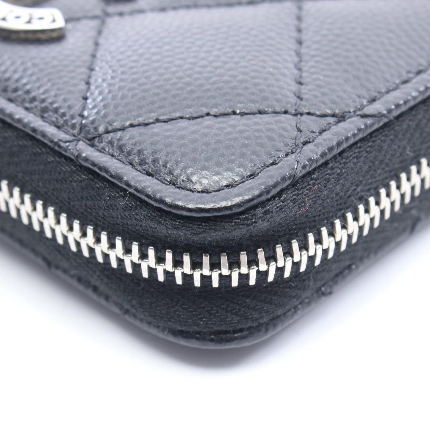 Chanel Coin Case Quilted Black Caviar Leather — view 6