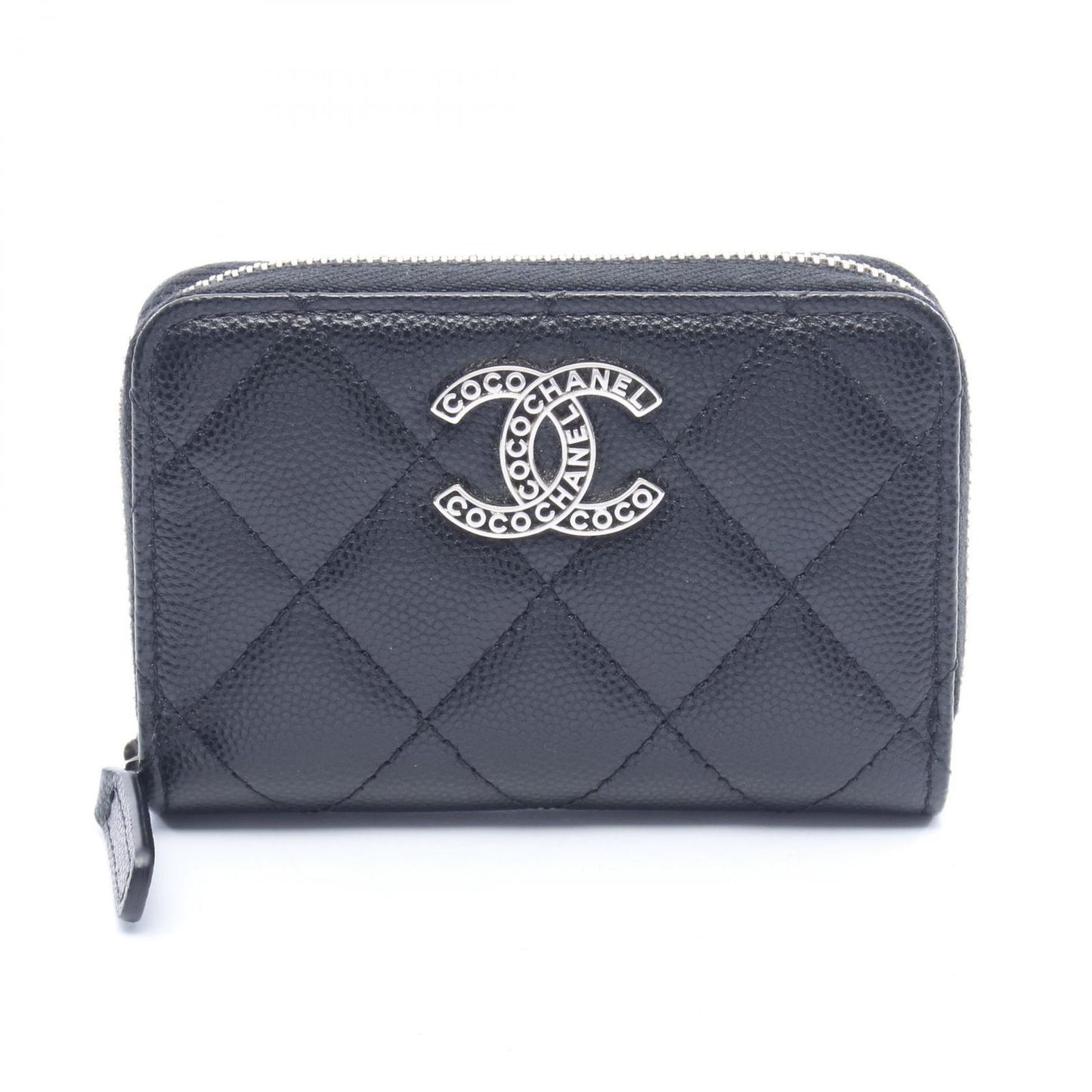 Chanel Coin Case Quilted Black Caviar Leather