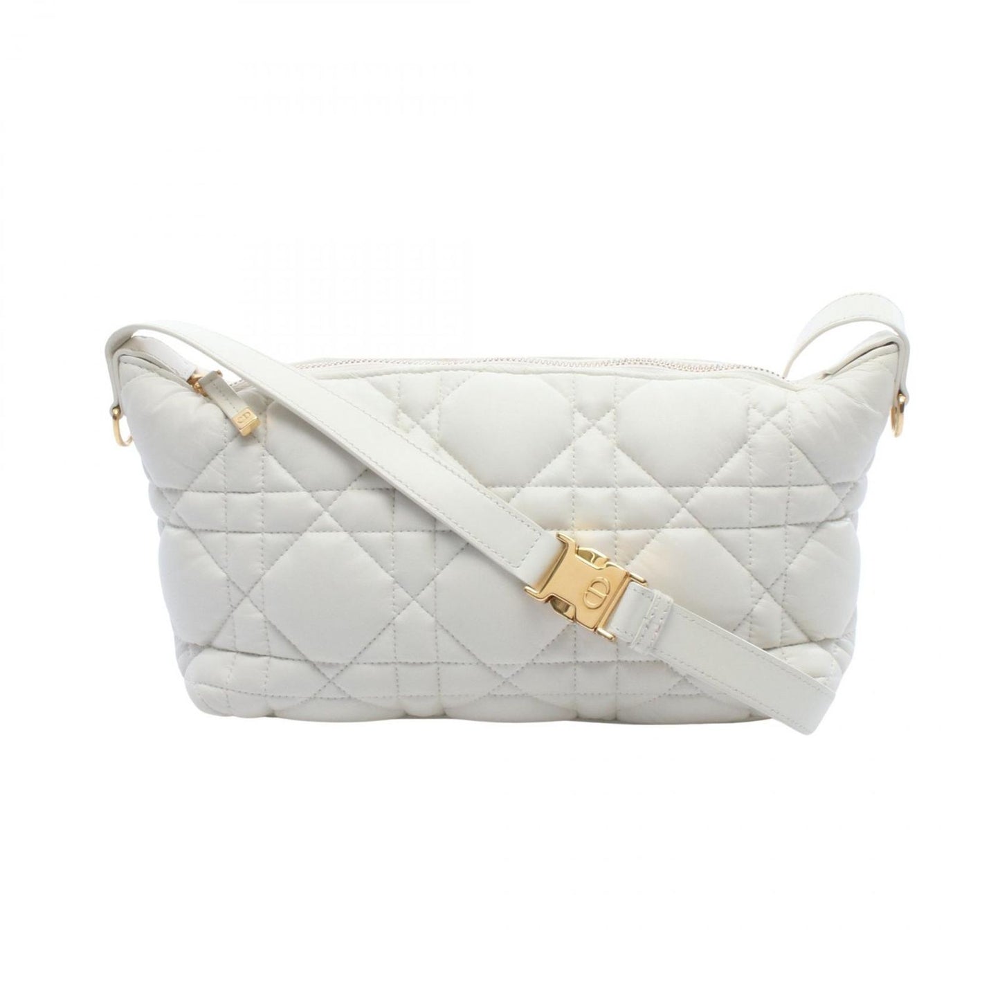 Dior Shoulder Bag Travel Nomad Pouch Cannage White Leather