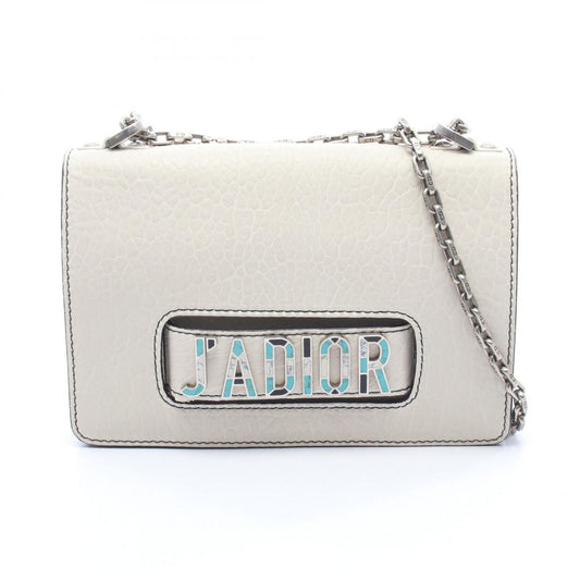 Dior Shoulder Bag J'adior Mosaic Logo Ivory Leather J'adior Chain
