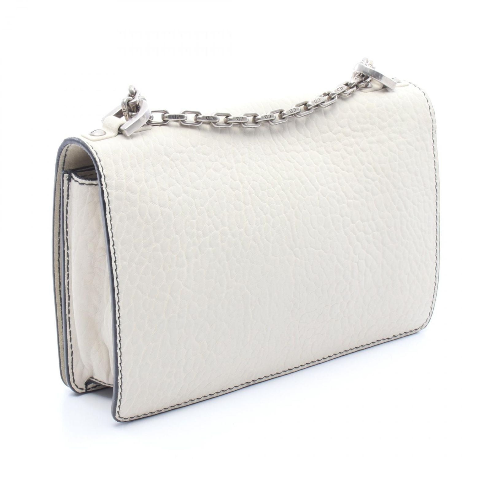 Dior Shoulder Bag J'adior Mosaic Logo Ivory Leather J'adior Chain — view 2
