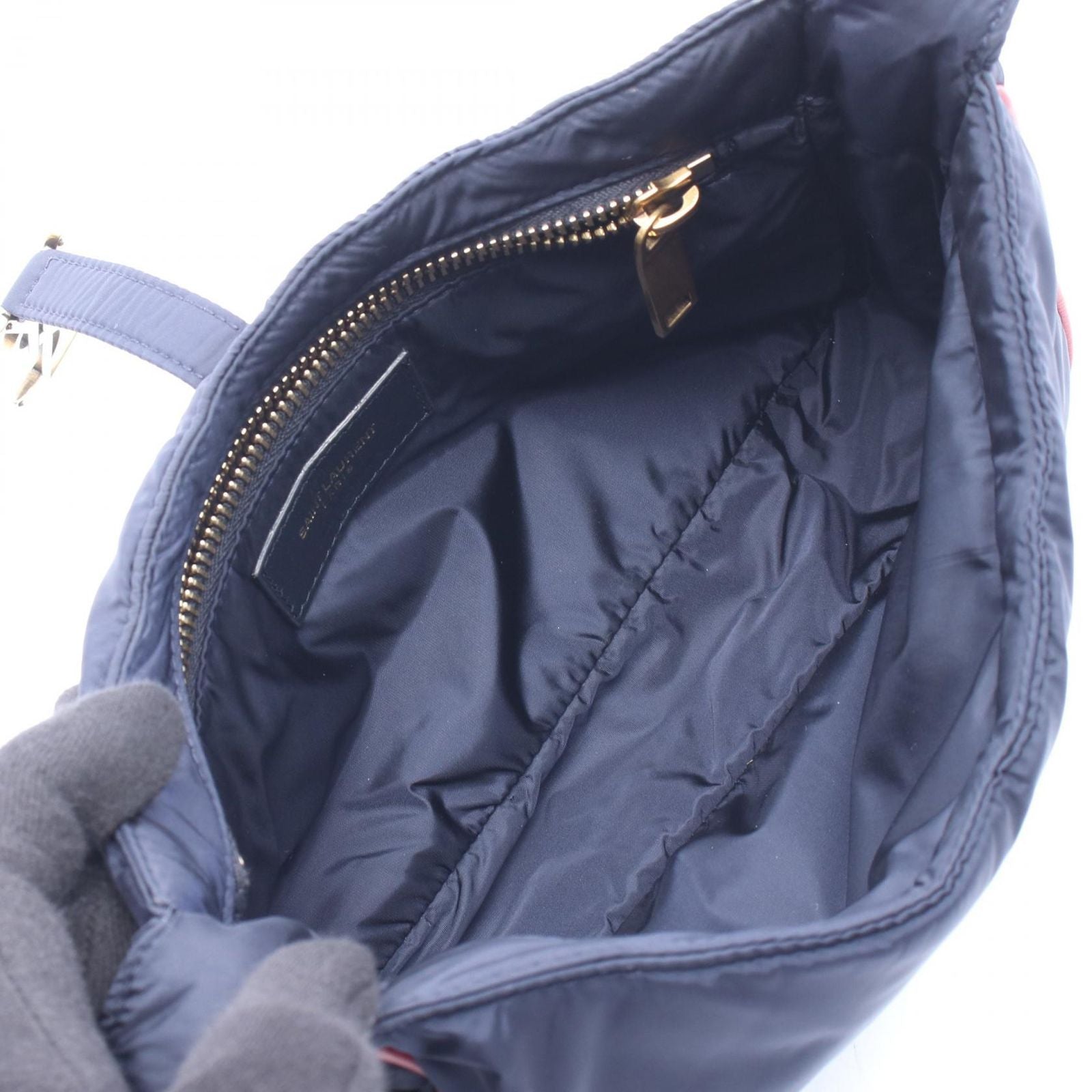 Saint Laurent Paris Shoulder Bag le Cassette Navy Nylon Leather le 5 a 7 — view 3