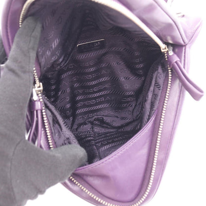 Prada Handbag Triangle 2-Way Purple Leather Bag — view 3