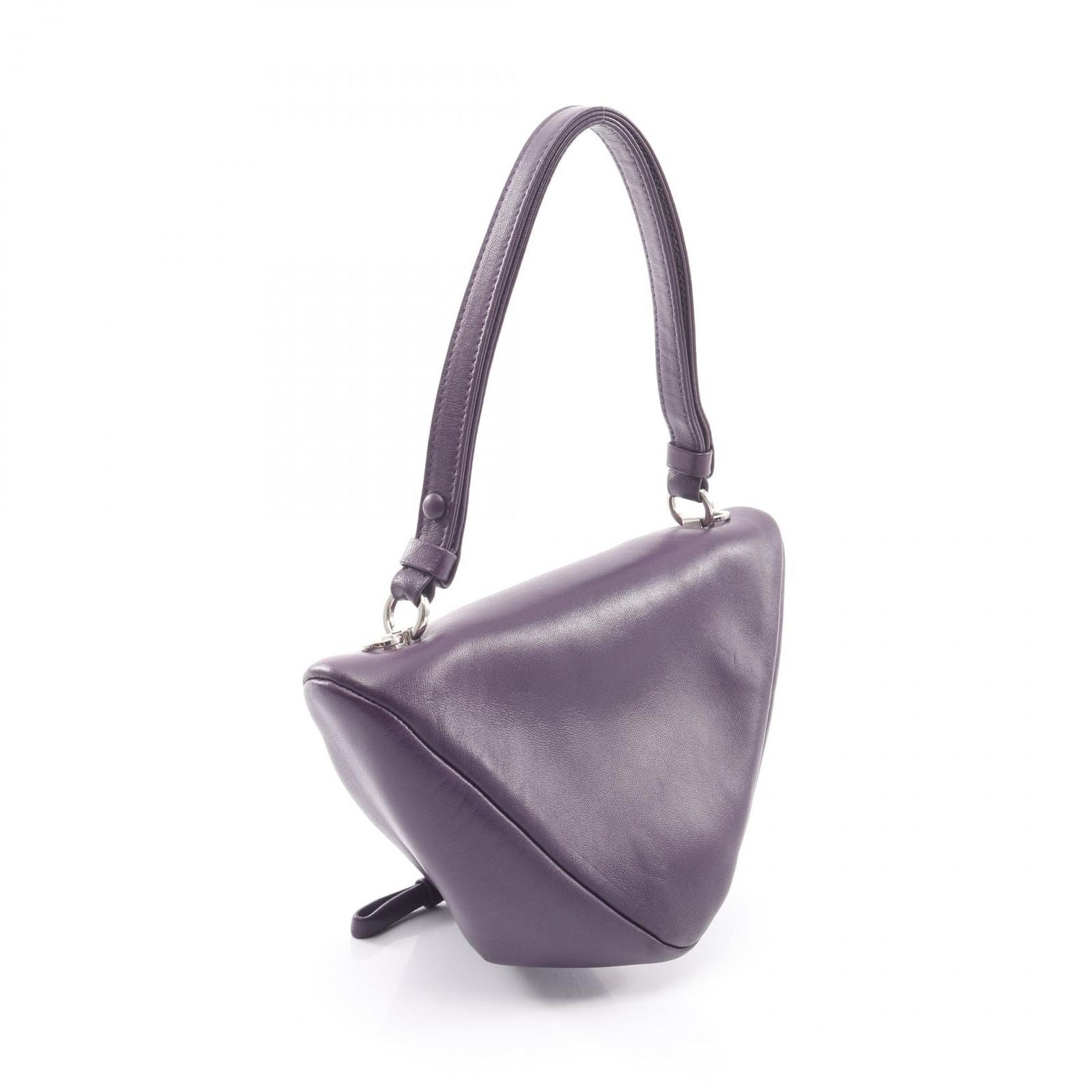 Prada Handbag Triangle 2-Way Purple Leather Bag — view 2