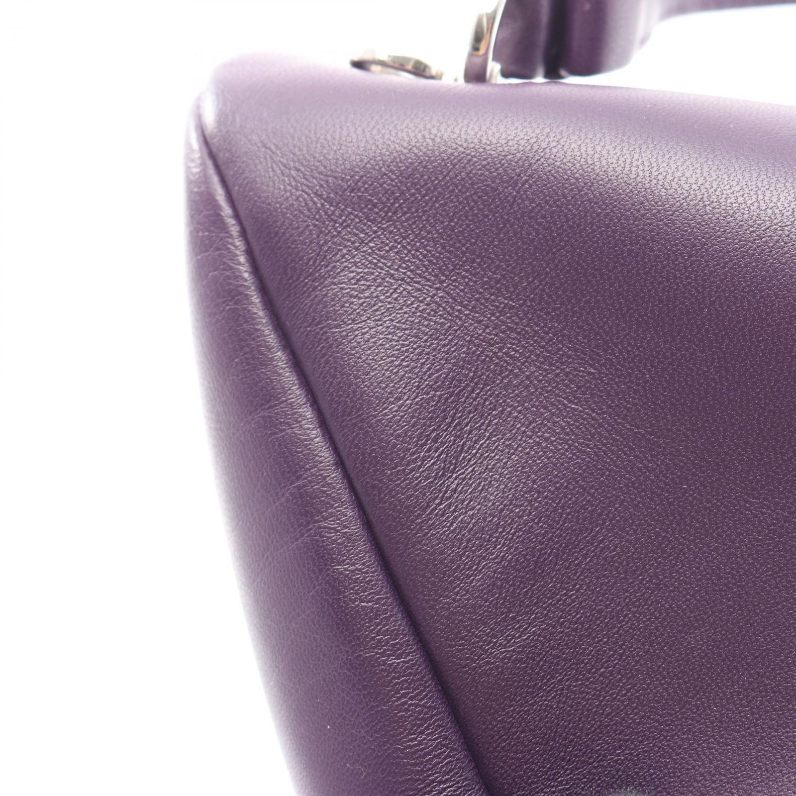 Prada Handbag Triangle 2-Way Purple Leather Bag — view 6