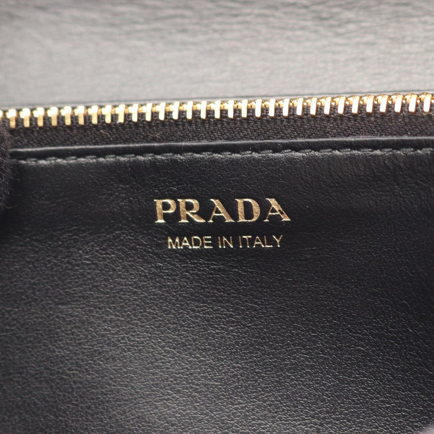 Prada Bifold Wallet Velluto Ricamo Black Fabric Leather Chain — view 4