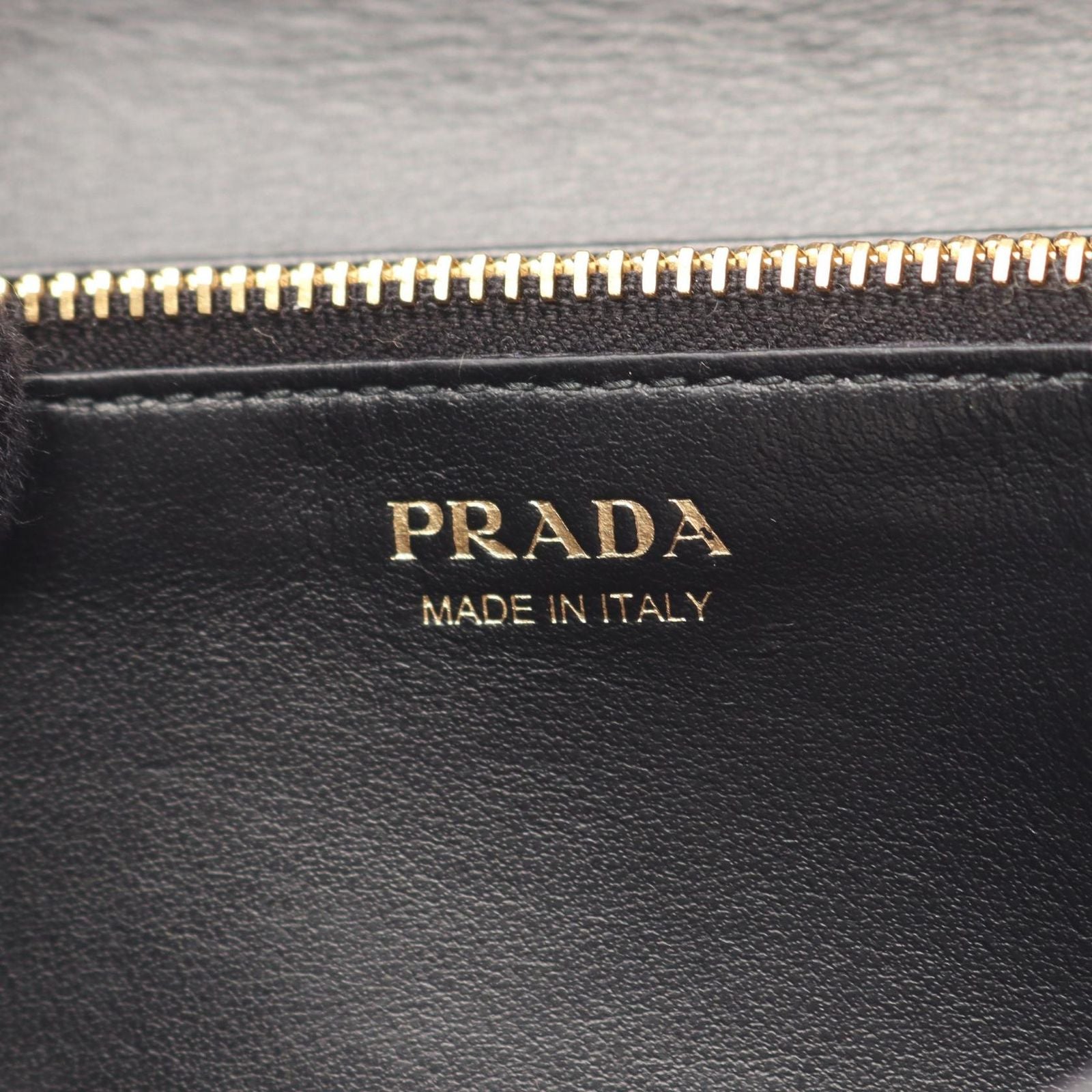 Prada Bifold Wallet Velluto Ricamo Black Fabric Leather Chain — view 4