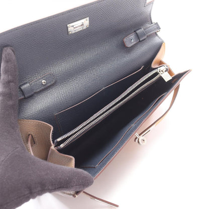 Hermes Shoulder Bag Kelly to Go Kazak Etoupe Sesame Blue Indy Leather to Go — view 3