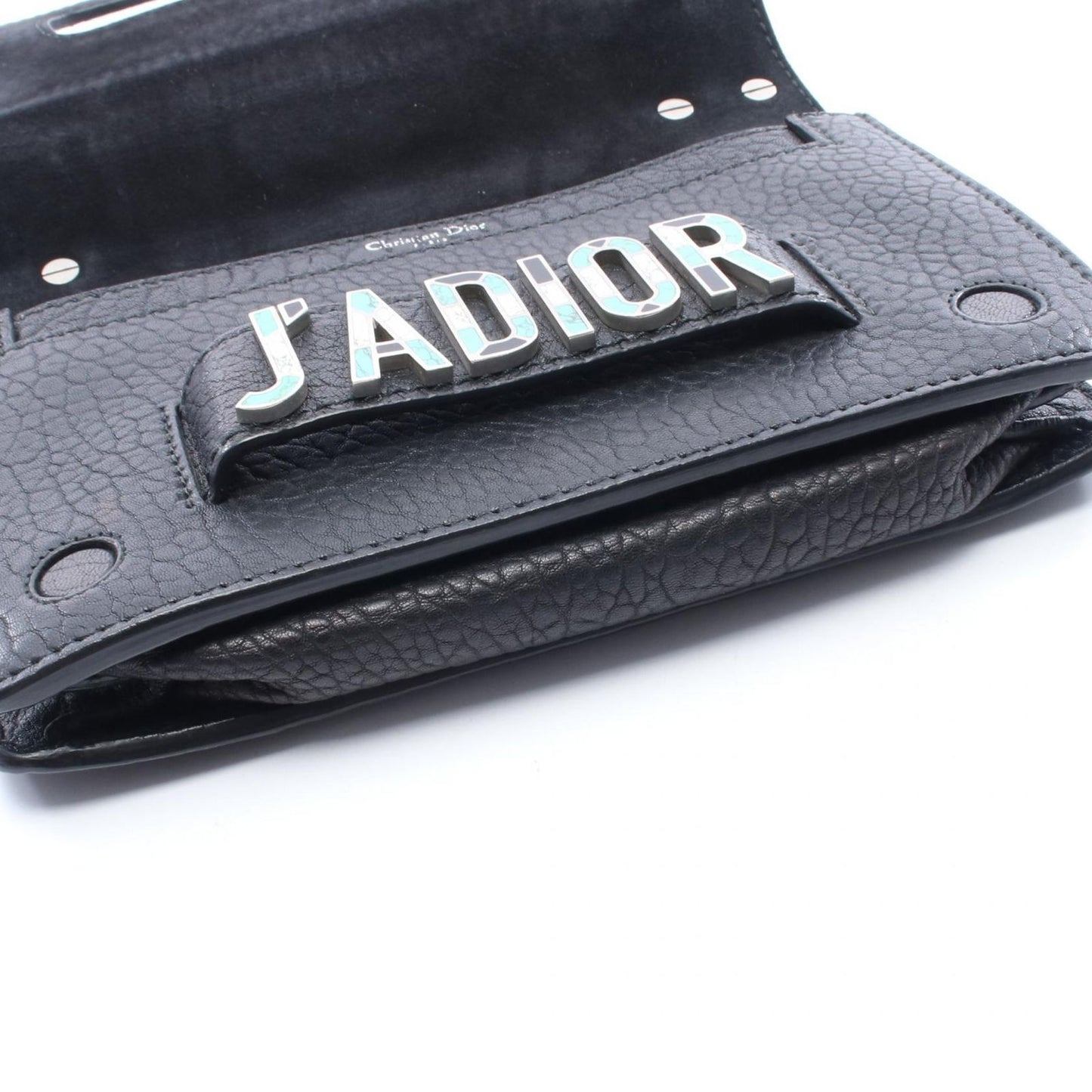 Dior Shoulder Bag Mosaic Logo Black Leather J'adior Chain — view 7