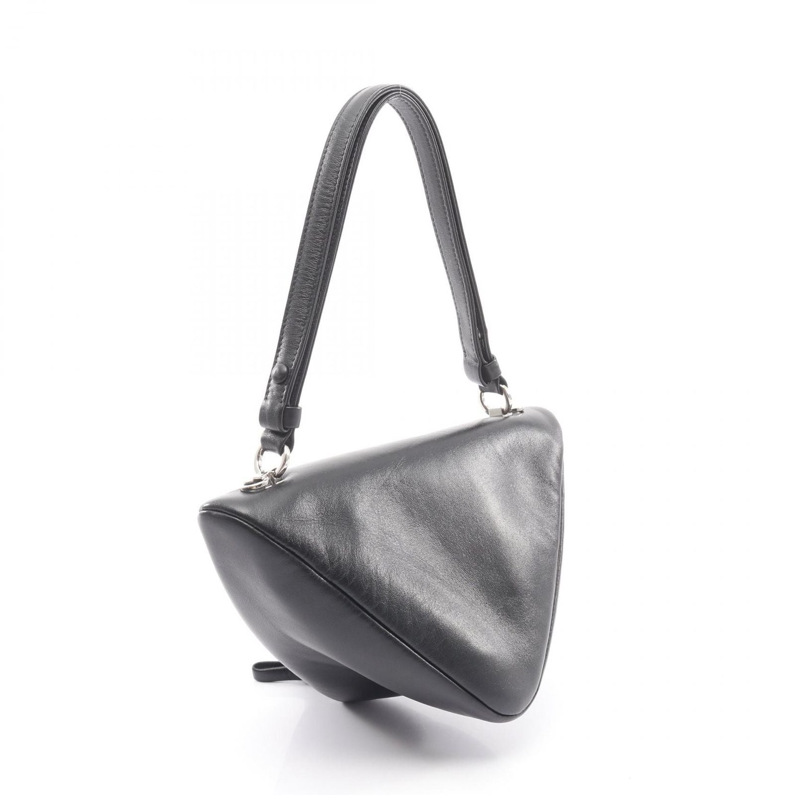 Prada Handbag Triangle 2-Way Black Leather Bag — view 2