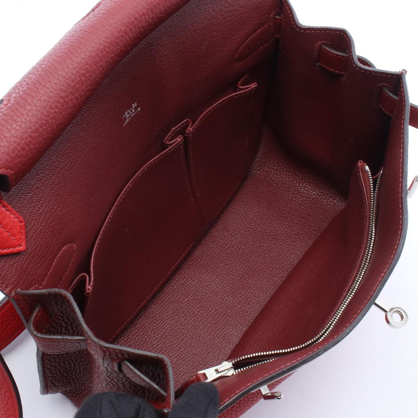 Hermes Shoulder Bag Gipsiere 28 Rouge Casac Ash Leather — view 3