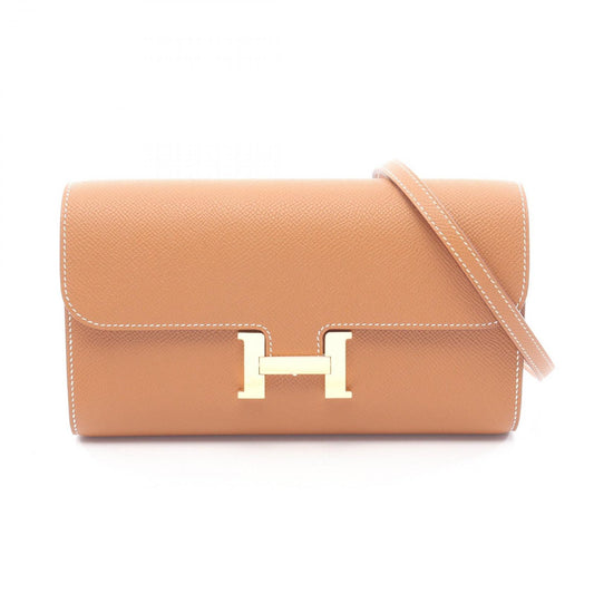 Hermes Shoulder Bag Constance Long to Go 2-Way Gold Leather Calf