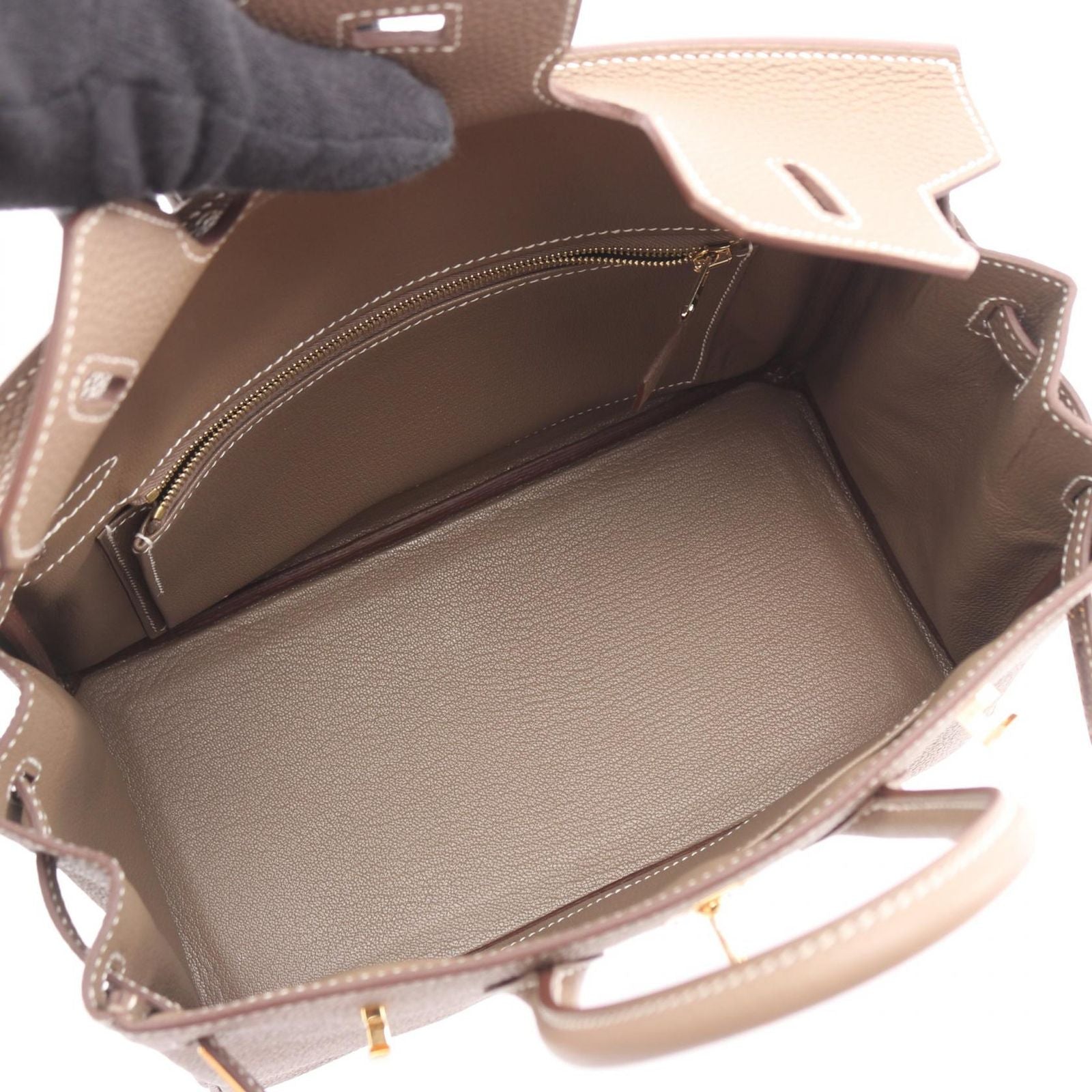 Hermes Handbag Birkin 25 Etoupe — view 3