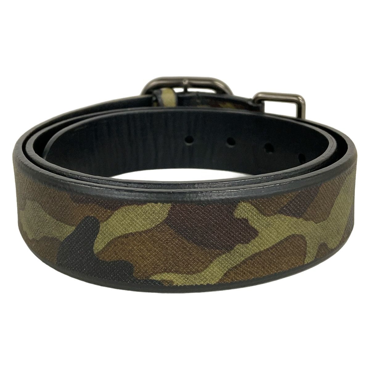Prada Belt 34 85 Khaki Brown Multi Leather — view 2
