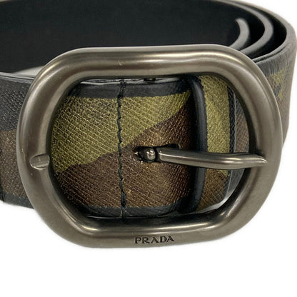 Prada Belt 34 85 Khaki Brown Multi Leather — view 3
