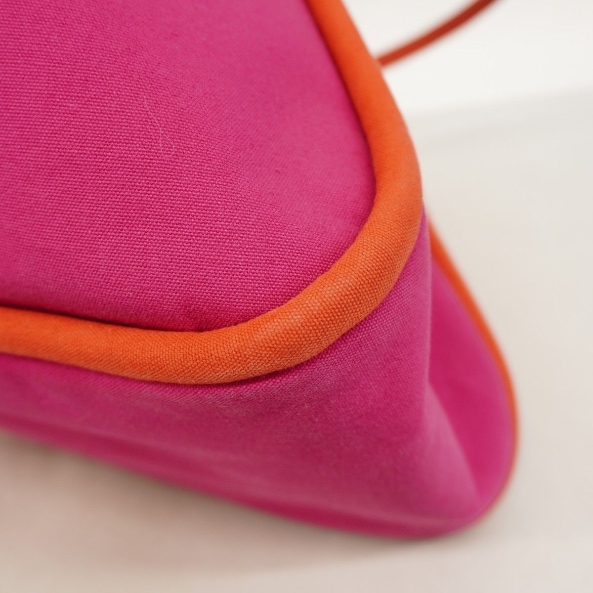 Hermes Tote Sac Baga Canvas Red Pink Silver — view 8