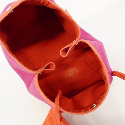 Hermes Tote Sac Baga Canvas Red Pink Silver — view 4
