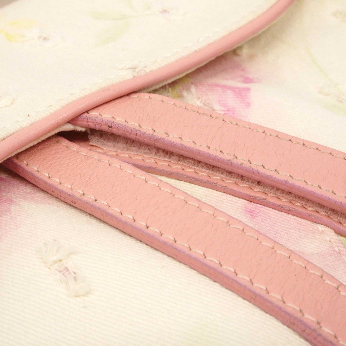 Dior Handbag Saddle Canvas Ivory Pink Silver — view 8