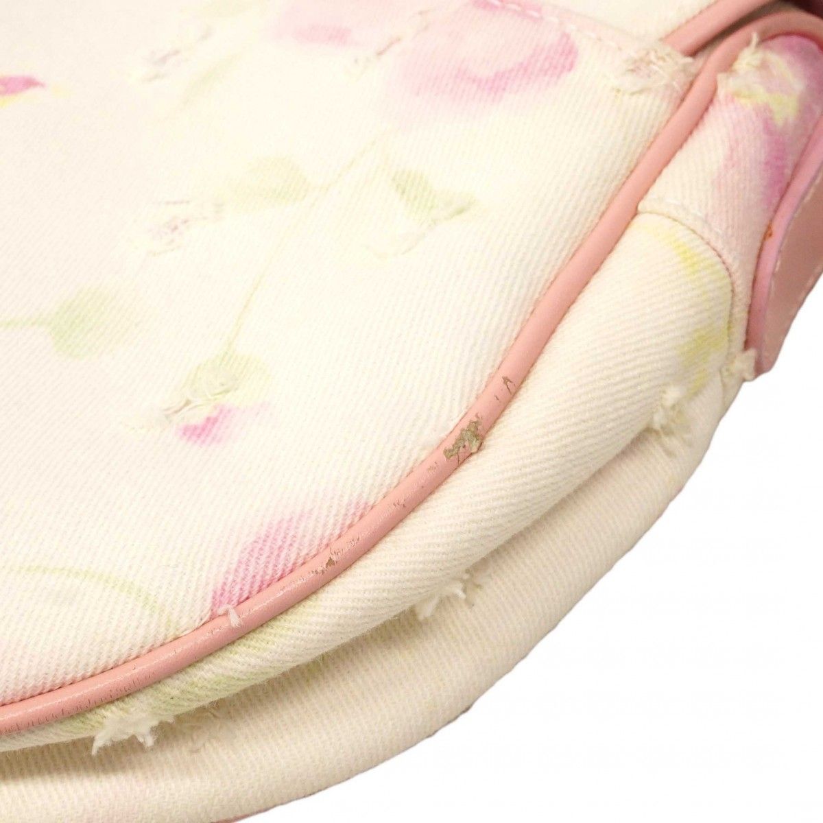 Dior Handbag Saddle Canvas Ivory Pink Silver — view 6