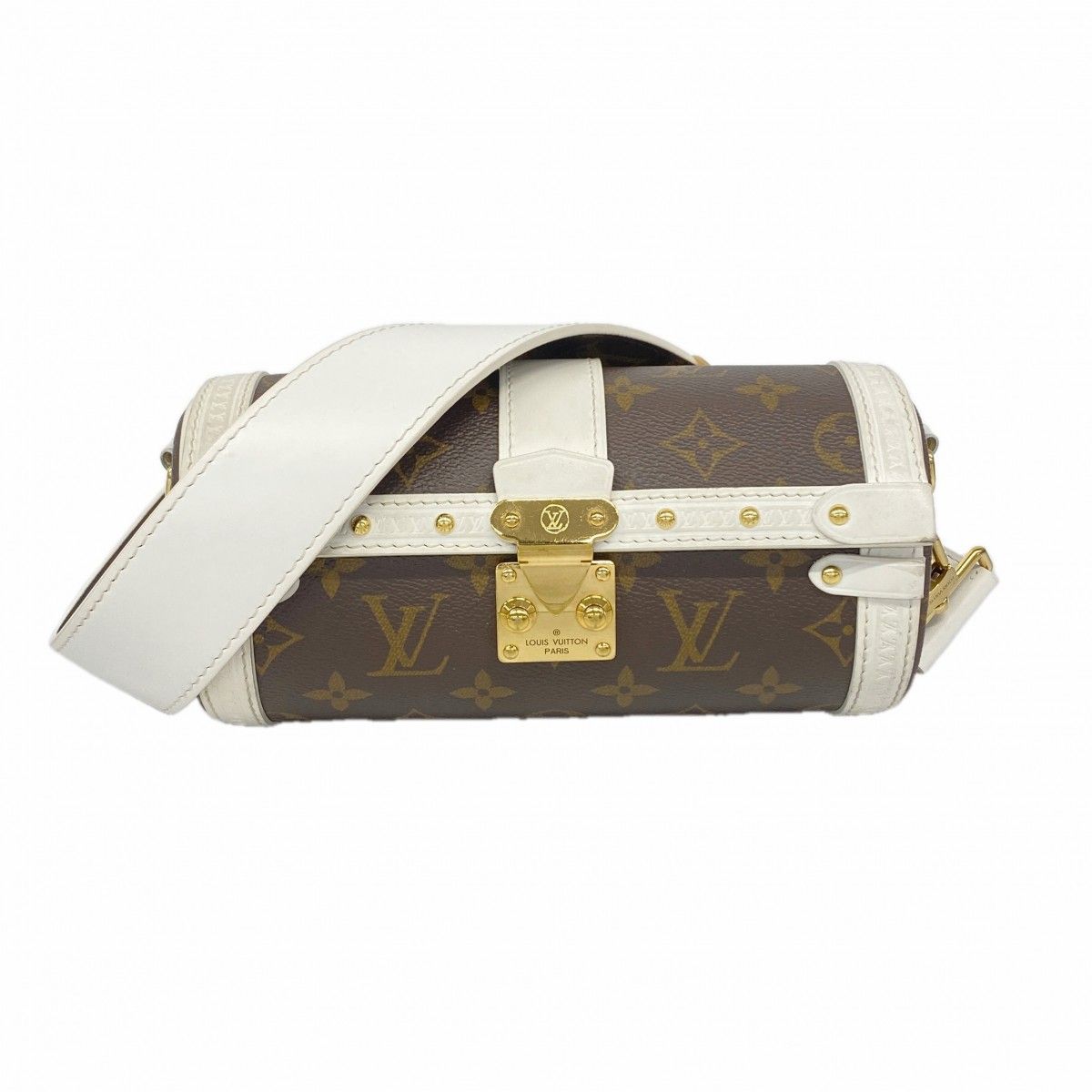 Louis Vuitton Shoulder Bag Monogram LV Match Papillon Trunk White Brown