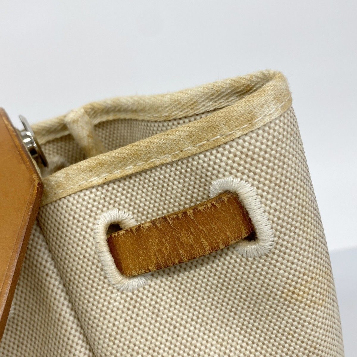 Hermes Handbag Herbag GM Toile Ash Natural Silver 2-Way Bag — view 8