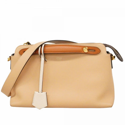 Fendi Handbag Visible Leather Beige Gold 2-Way Bag