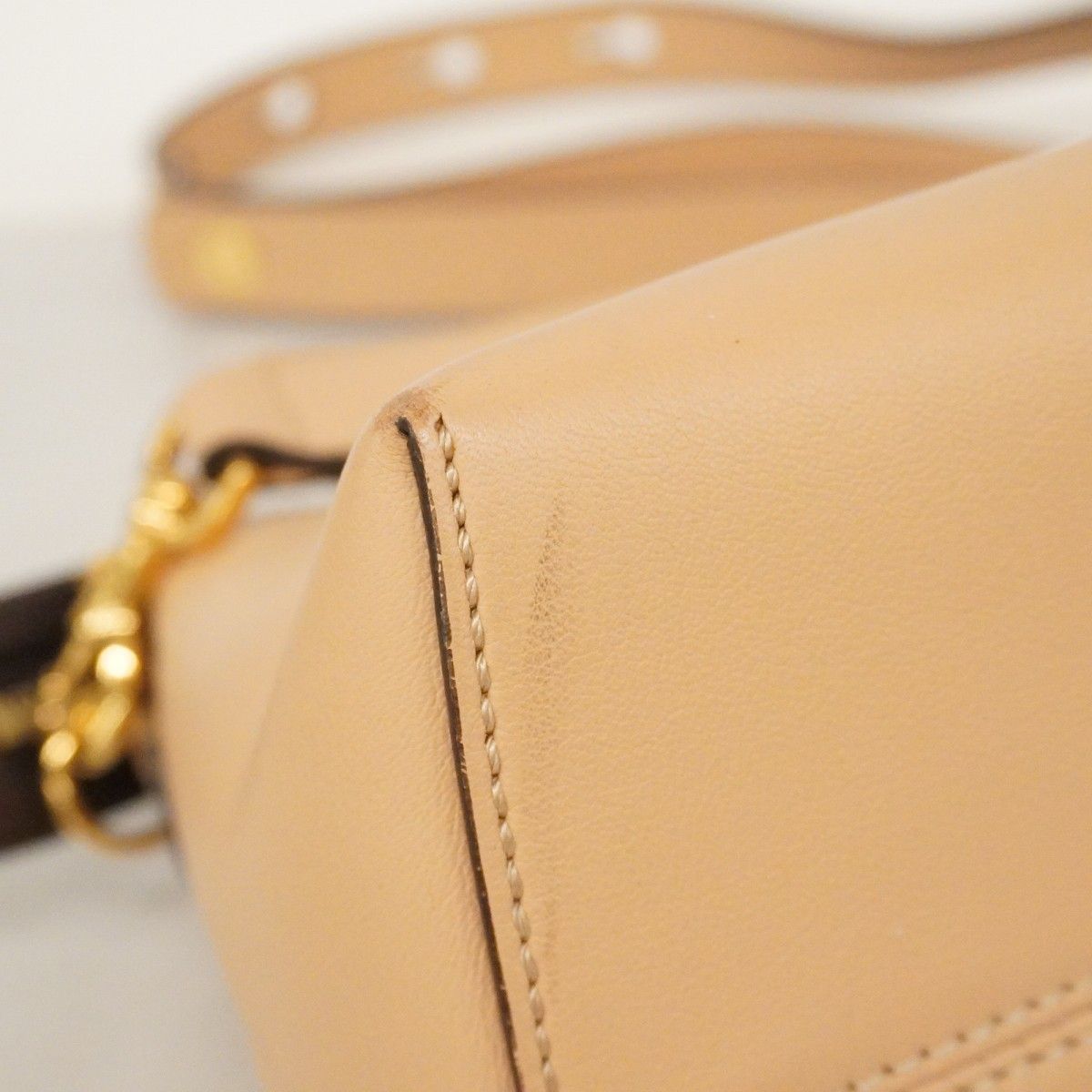 Fendi Handbag Visible Leather Beige Gold 2-Way Bag — view 8