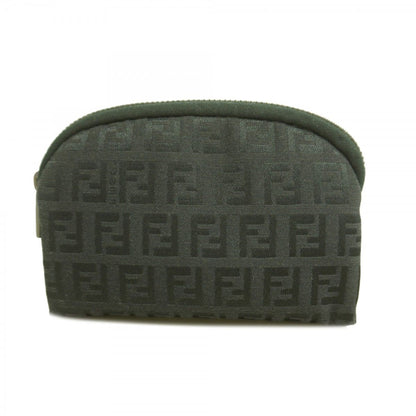 Fendi Pouch Zucchino Nylon Canvas Black Silver