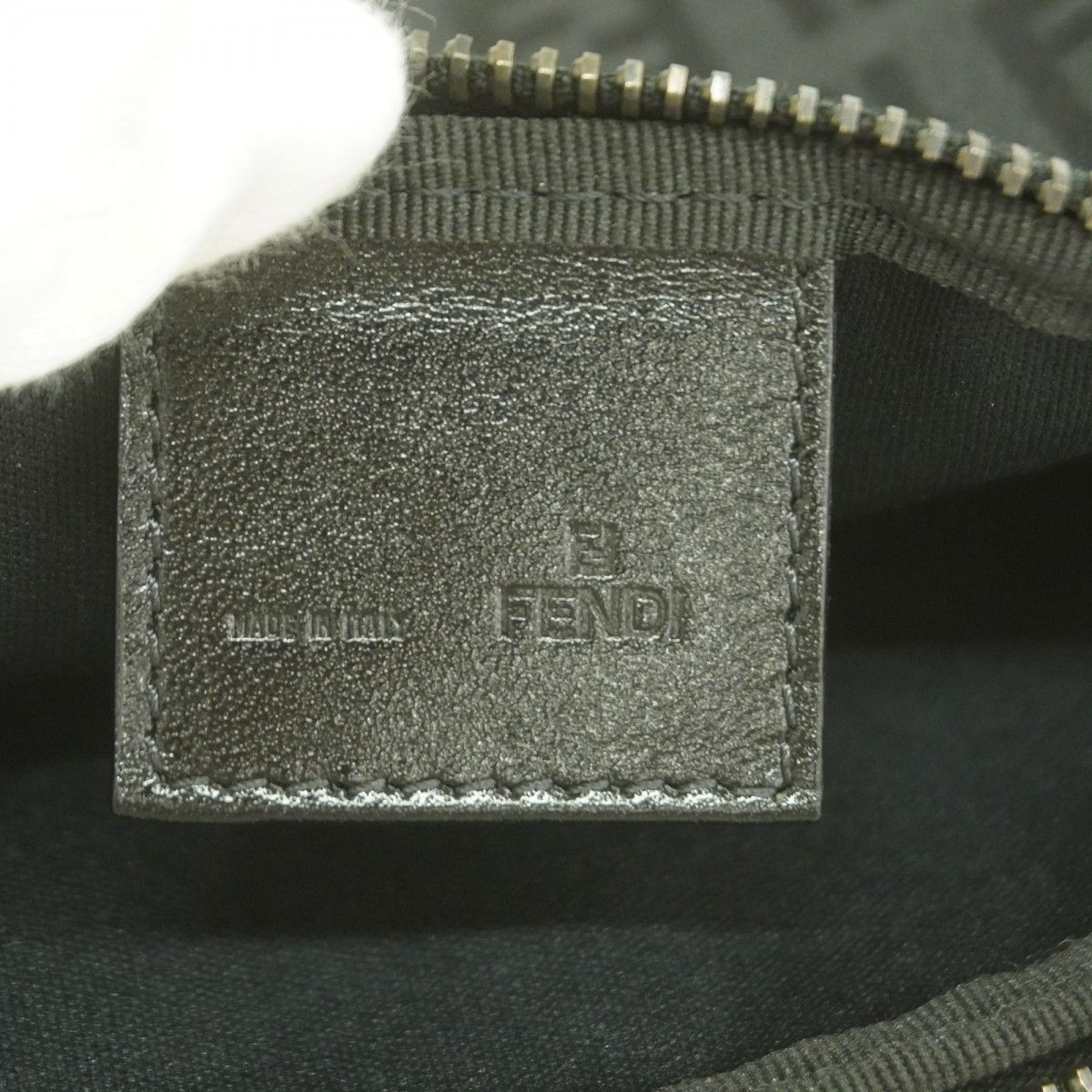 Fendi Pouch Zucchino Nylon Canvas Black Silver — view 5