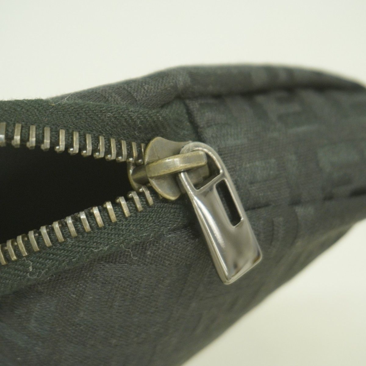 Fendi Pouch Zucchino Nylon Canvas Black Silver — view 8