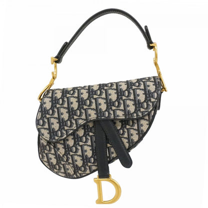 Dior Handbag Oblique Saddle Canvas Navy Gold