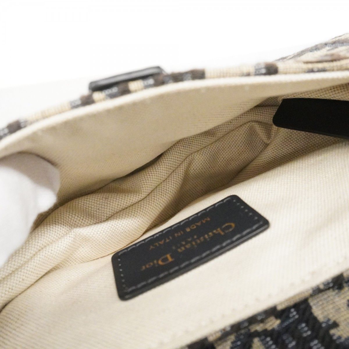 Dior Handbag Oblique Saddle Canvas Navy Gold — view 4