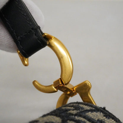 Dior Handbag Oblique Saddle Canvas Navy Gold — view 7