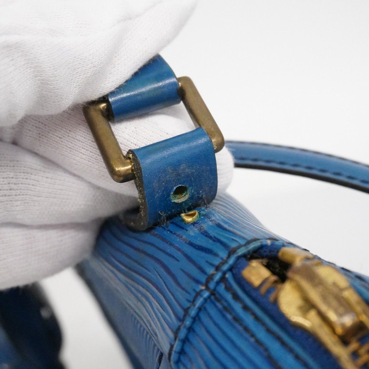 Louis Vuitton Shoulder Bag Epi Danube Toledo Blue — view 6