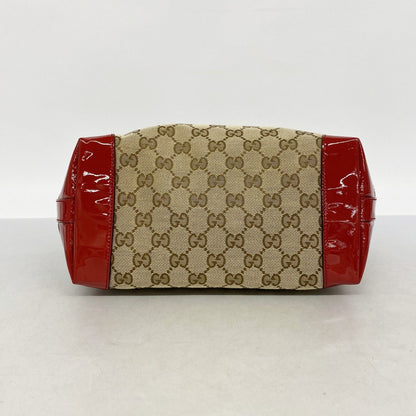 Gucci Handbag GG Canvas Bamboo Beige Red Silver — view 3