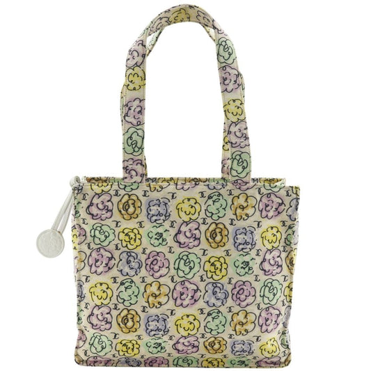 Chanel Camellia Print Mini Handbag Nylon Ivory Tote