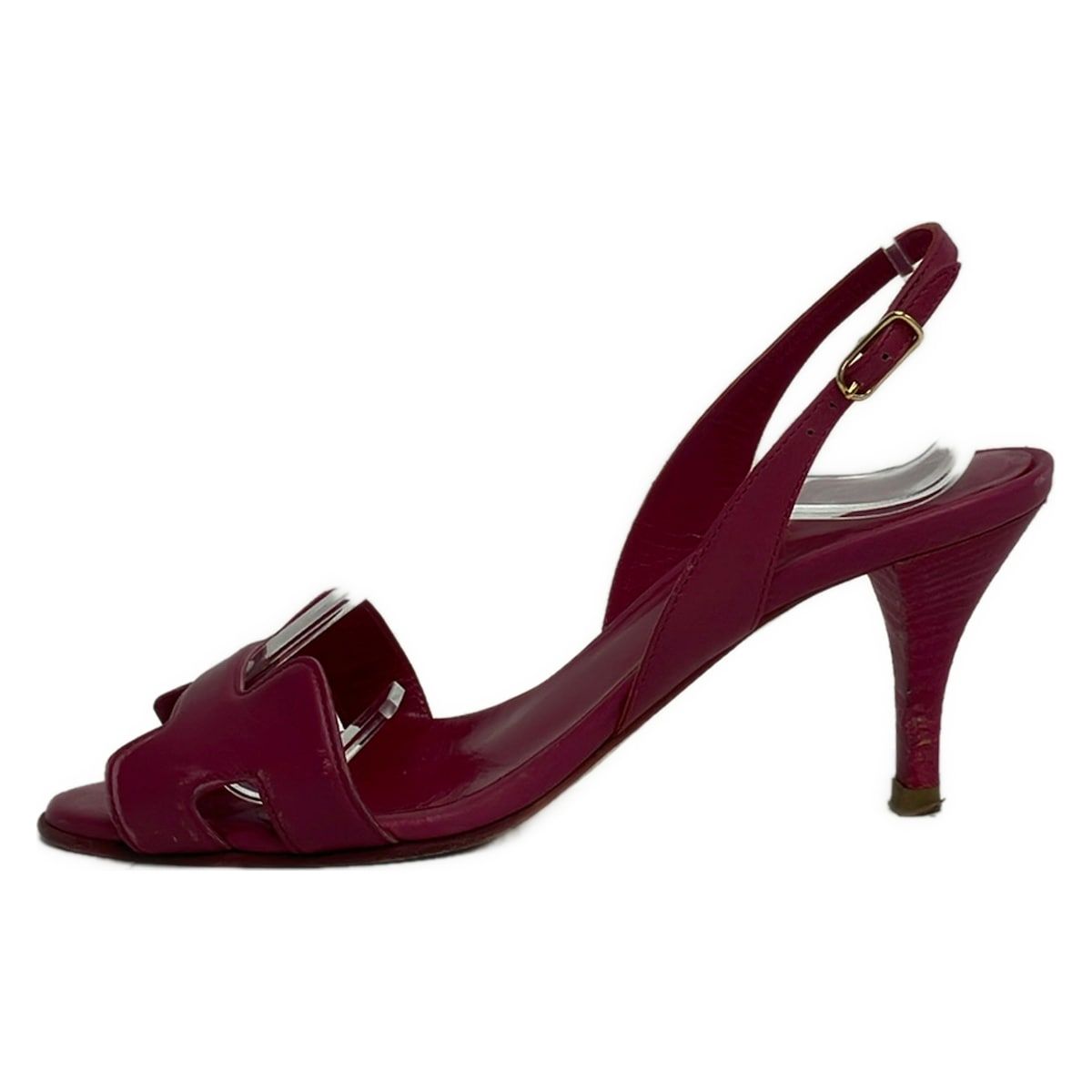 Hermes Sandals 34.5 Night Pink Leather