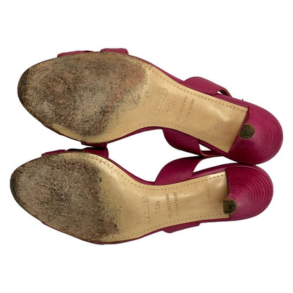 Hermes Sandals 34.5 Night Pink Leather — view 4