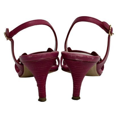 Hermes Sandals 34.5 Night Pink Leather — view 3